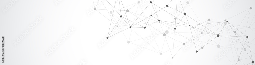 Website header or banner design with abstract geometric background and connecting dots and lines. Global network connection. Digital technology with plexus background and space for your text Website header or banner design with abstract geometric background and connecting dots and lines. Global network connection. Digital technology with plexus background and space for your text