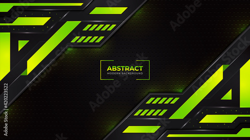 Green abstract geometric background