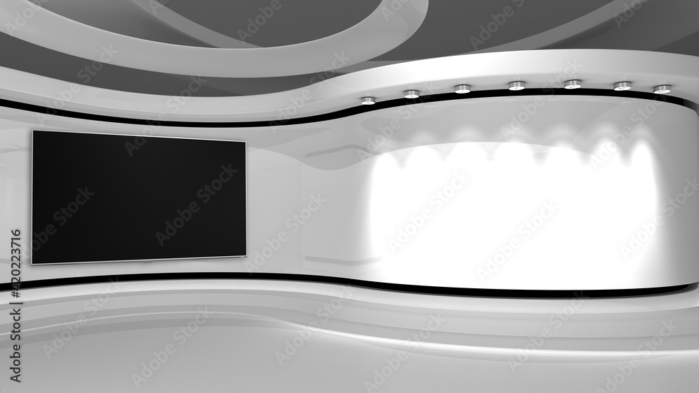 White Studio. White wall. White background. White back drop. 3d rendering