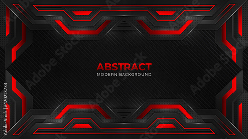 abstract modern red black frame layout design tech innovation concept background
