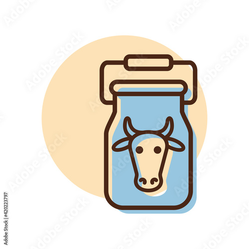Can container for milk vector flat icon