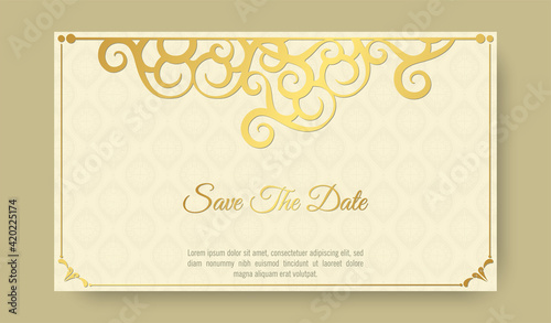 Elegant ornamental wedding card template