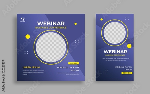 Modern webinar Editable Social Media banner template. Anyone can use this Easy Design Promotion web banner for social media. Modern elegant sales and discount promotions - Vector.