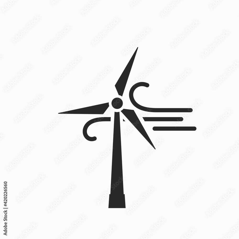 wind power icon. eco friendly, renewable and alternative energy symbol. wind turbine vector image wind power icon. eco friendly, renewable and alternative energy symbol. wind turbine vector image
