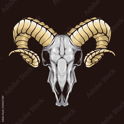 ram skull vector logo illustration