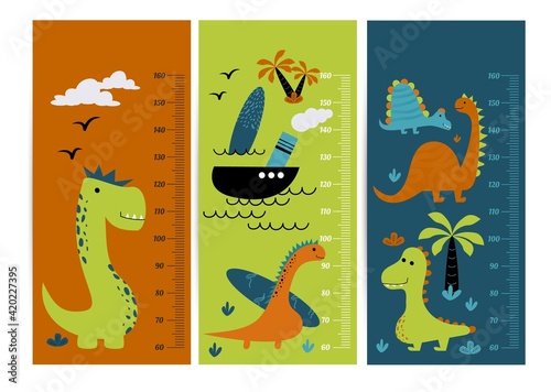 Kids height chart. Child height meter for kindergarten.