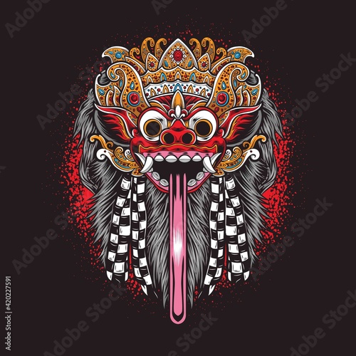 balinese barong mask vector illustration