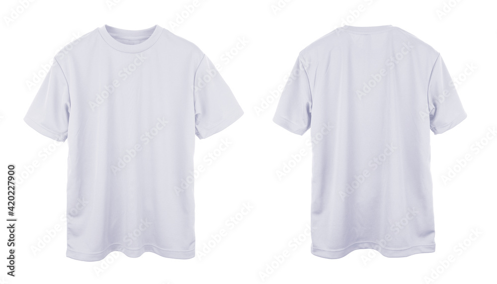 Blank T Shirt color white template front and back view on white ...
