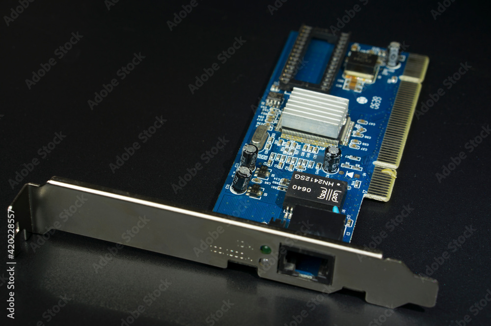 Fototapeta Computer network card for connecting a local network. An