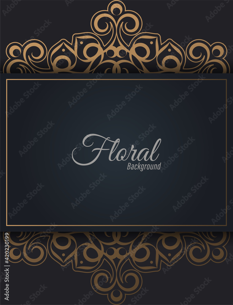 Luxury dark floral ornament background concept