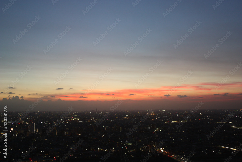 Tokyo Cityscape at dusk in Tokyo city, Japan - 東京 夕暮れの景色