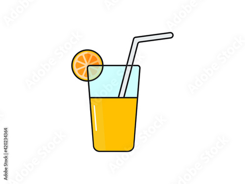 glass of orange juice and orange