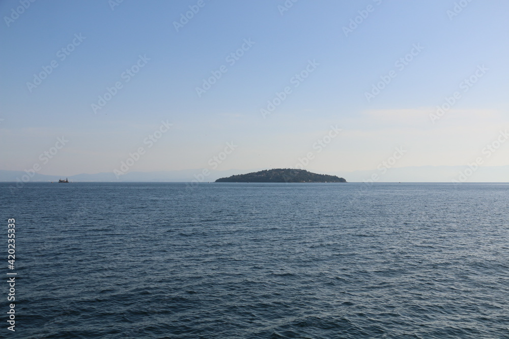 selective focus. the sea of marmara, fishing boats fishing off the coast of Büyükada. selective focus. the sea of marmara, fishing boats fishing off the coast of Büyükada.