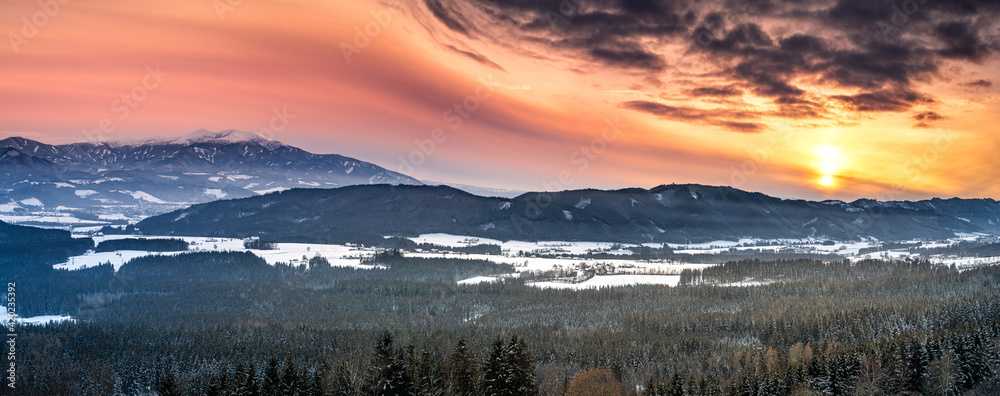 Winterlandschaft, Sonnenuntergang