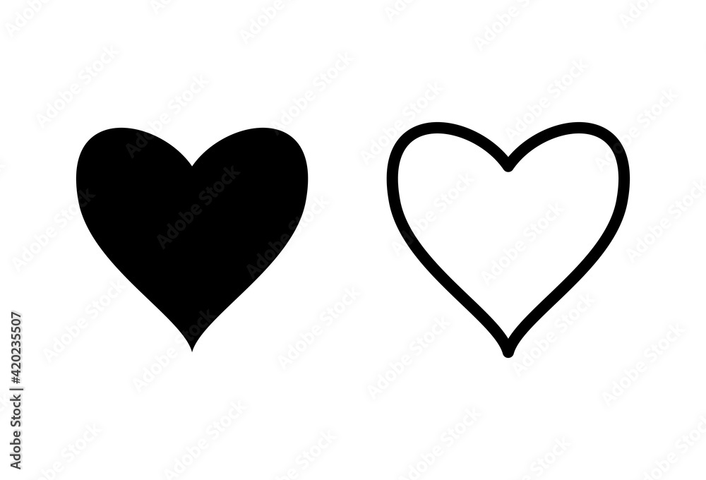 Love icon set. Heart icon vector. Like icon vector.