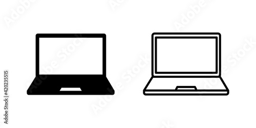 Laptop icon set. computer icon vector