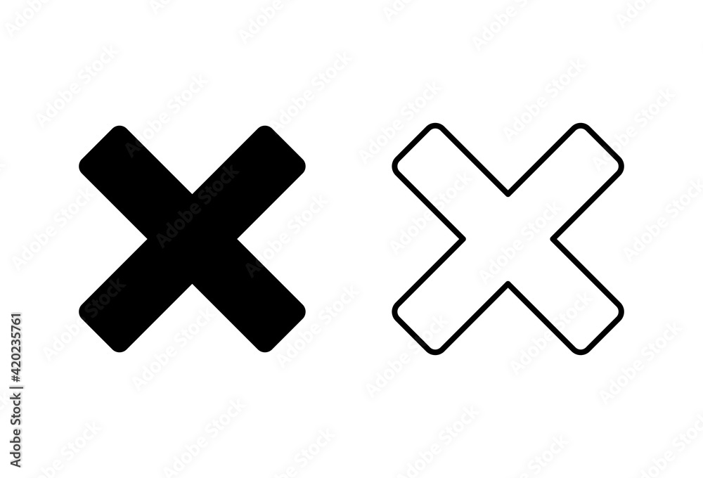 Close icon set. Delete icon vector. cross sign Close icon set. Delete icon vector. cross sign