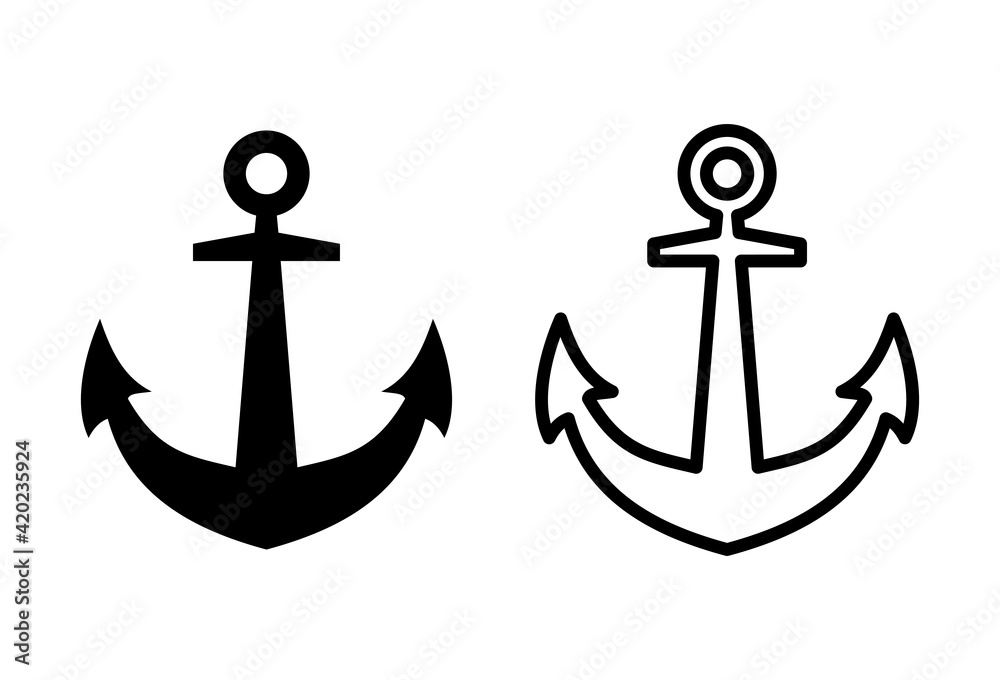Anchor icon set. Anchor symbol logo. Anchor marine icon. Anchor icon set. Anchor symbol logo. Anchor marine icon.