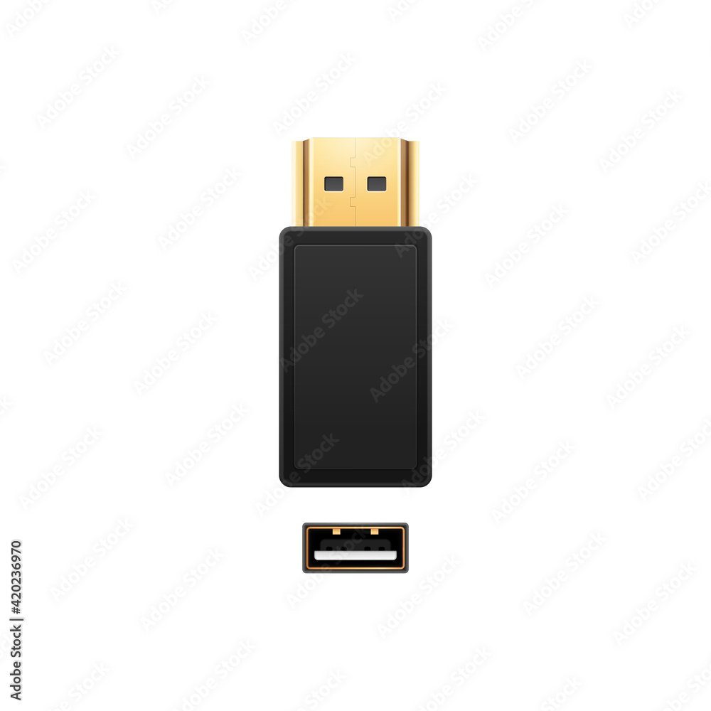 Flash Drive Realistic Composition Flash Drive Realistic Composition