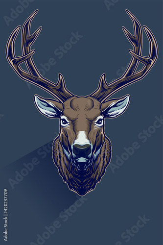 Realistic Whitetail Deer Head 