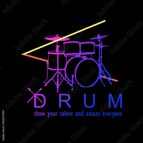 Drum Music Logo Design vector
