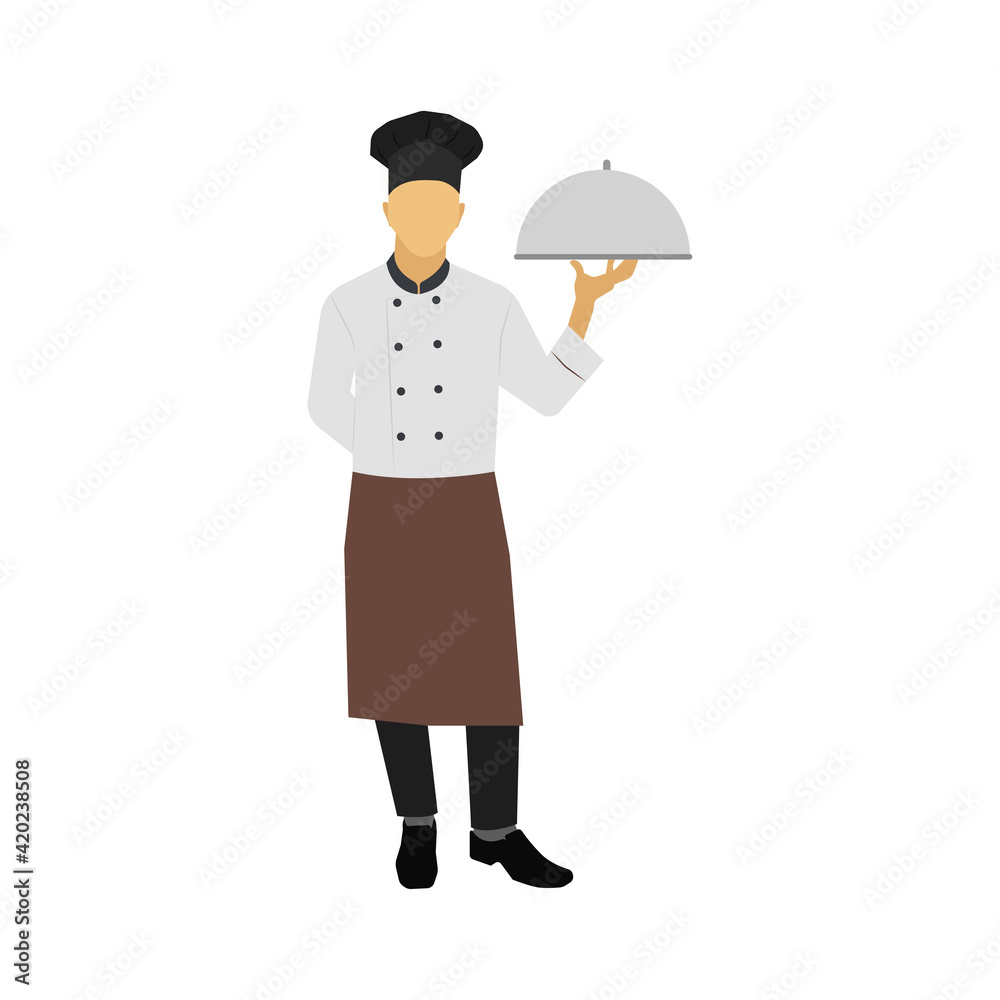 Flat character chef vector graphics
