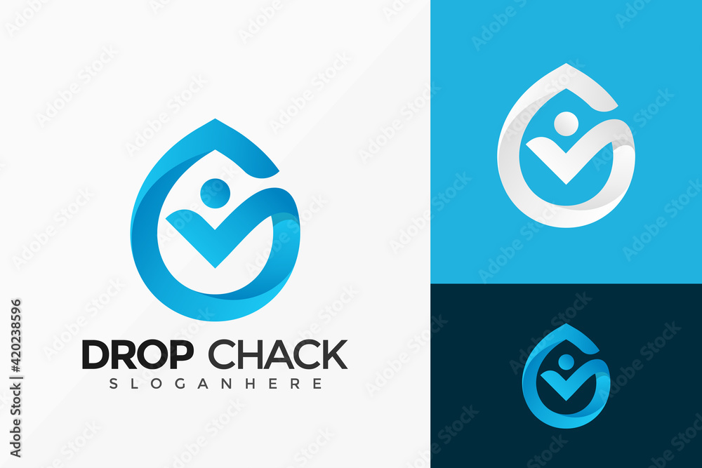 Nature Drop Check Human Logo Vector Design. Abstract emblem, designs concept, logos, logotype element for template. Nature Drop Check Human Logo Vector Design. Abstract emblem, designs concept, logos, logotype element for template.