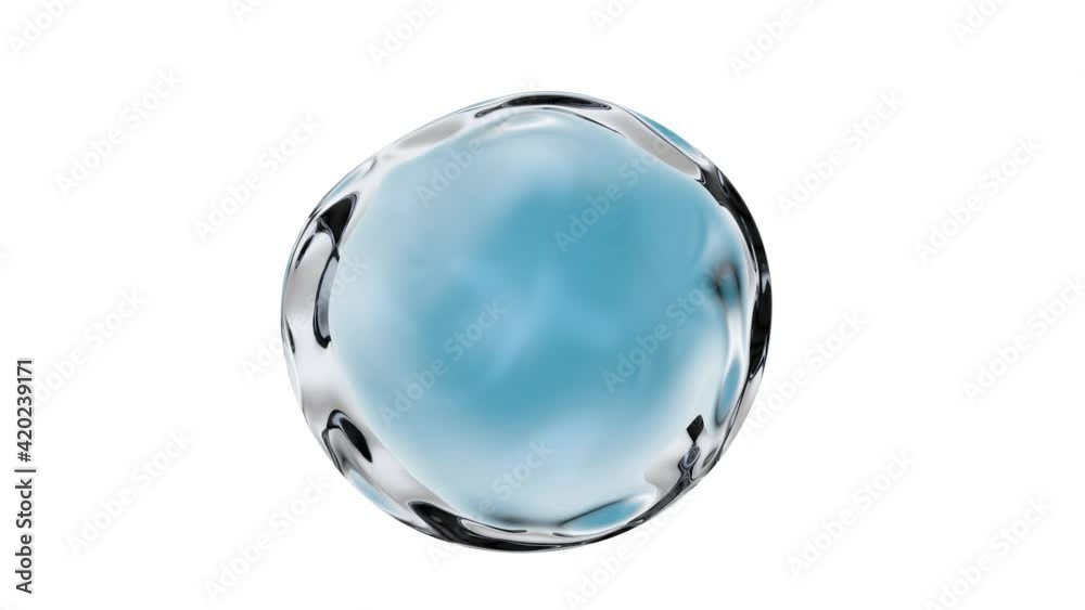 Clean drop of transparent liquid on a white background. Idea for 3d render of water.