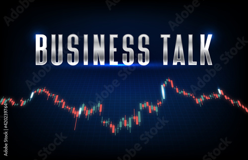 abstract futuristic technology background of business talk stock market and candle stick bar chart graph green and red