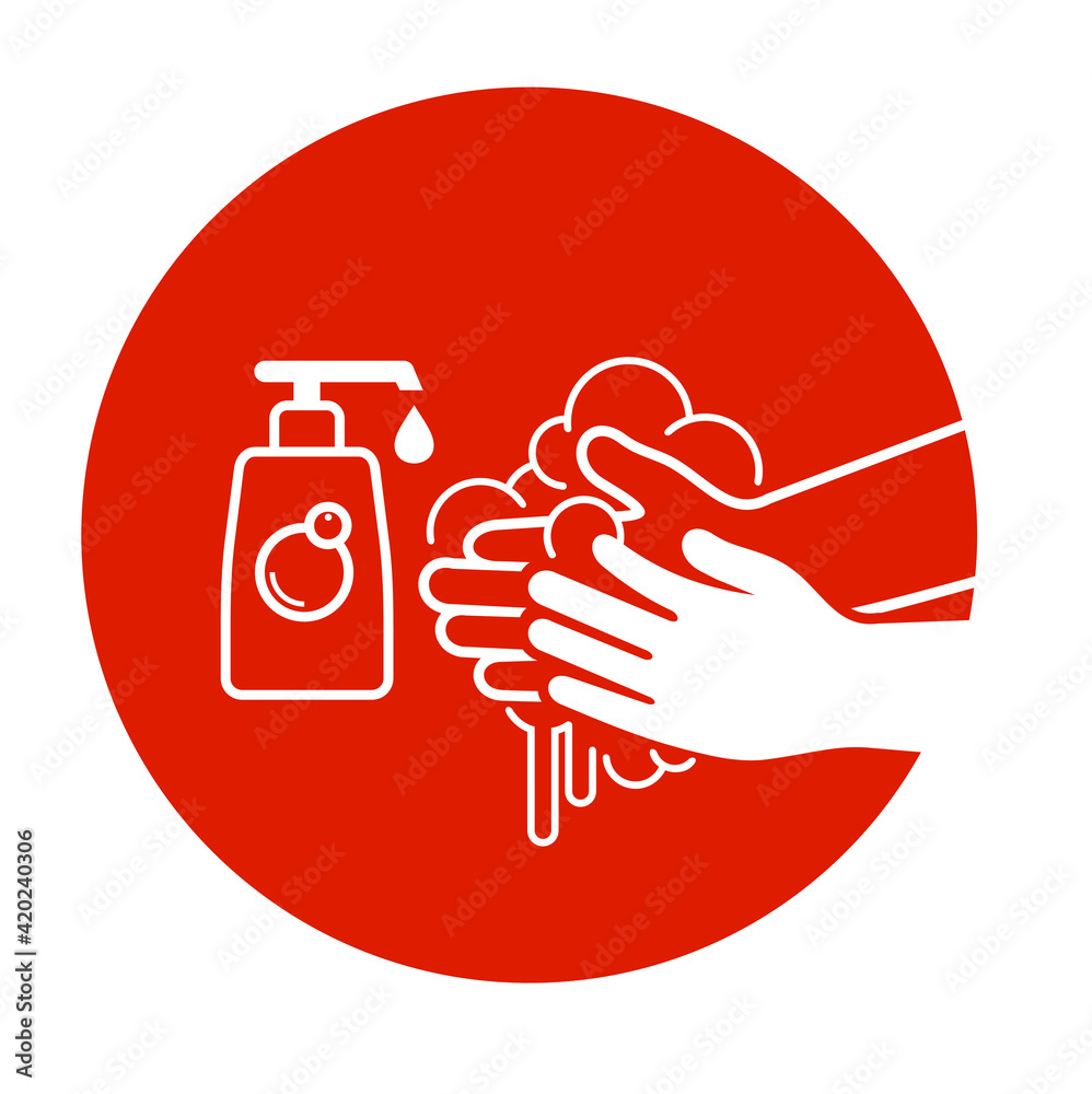 an illustration of washing hands with soap an illustration of washing hands with soap