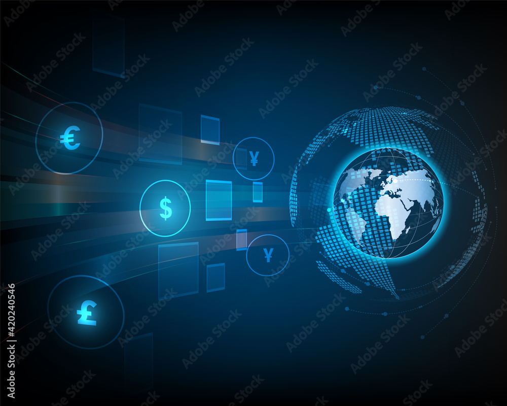 Money transfer and currency exchange through a global network.