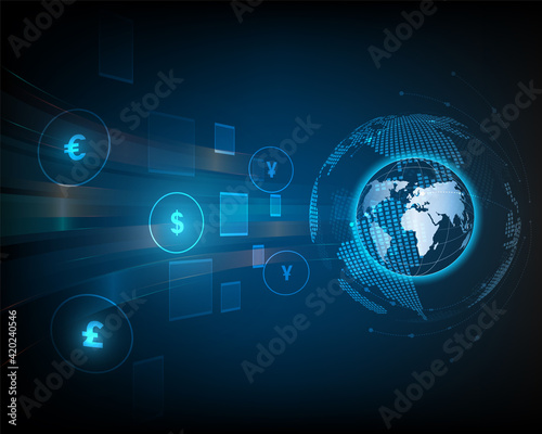 Money transfer and currency exchange through a global network.