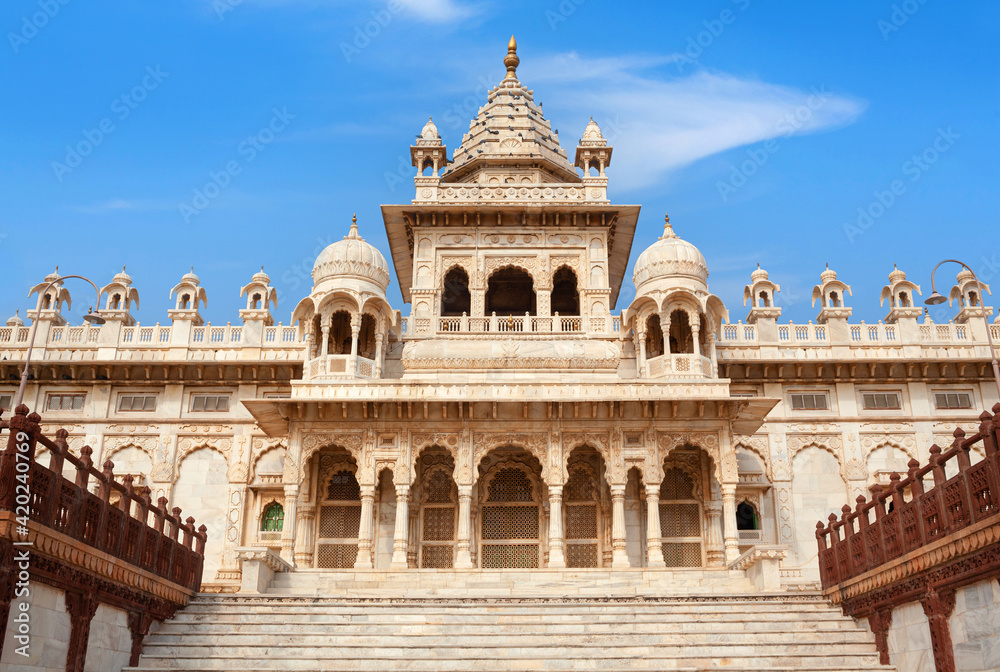 Ancient Jaswant Thada cenotaph, a mausoleum for the kings of Marwar dynasty in Jodhpur, Rajasthan, India