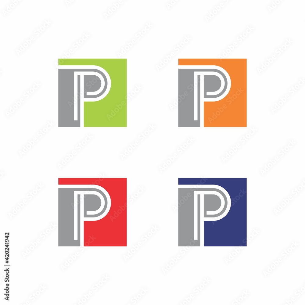 Abstract Letter P Logo Vector 002 Abstract Letter P Logo Vector 002