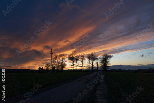 Sonnenuntergang vor der Haustür hier in Sachsen