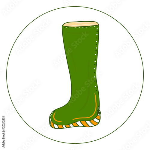 Design shoe illustration. Idea for decors, icon, logo, gifts, ornaments, celebrations, invitation, greeting, clothes and autumn themes. Isolated vector.