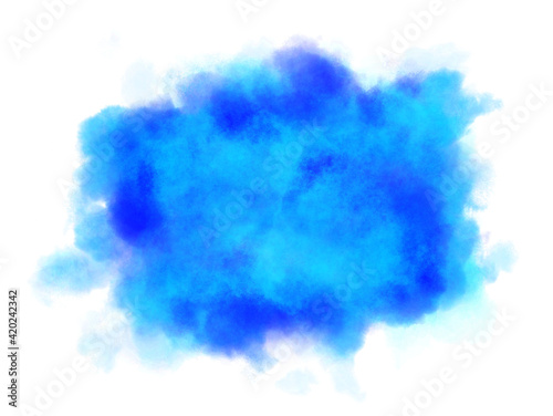 青色、水色の水彩の筆の跡、背景素材、テクスチャ