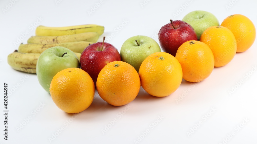
Food background. Food photography different fruits and different styles isolated in White background. 
