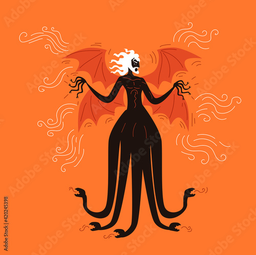 greek mythology titan monster typhon with snake legs