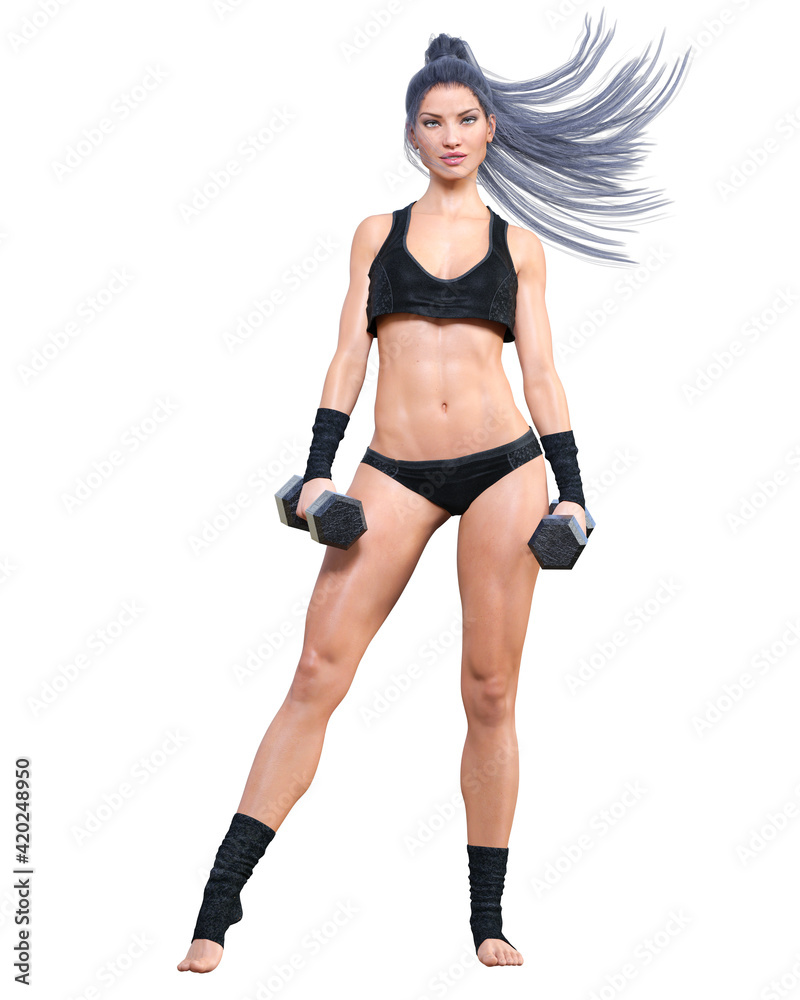 Beautiful athlete woman dumbbells. Beautiful athlete woman dumbbells.