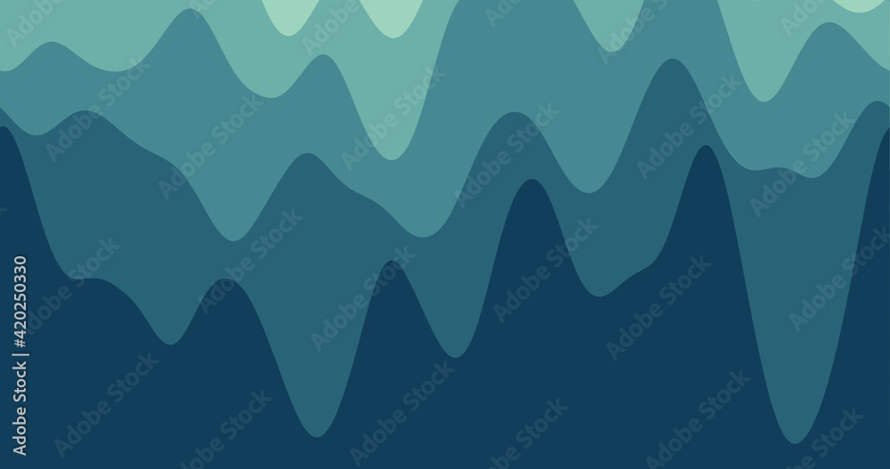 Abstract waves background. Loopable smoothly moving curves in dark mint colors. Authentic footage. Abstract waves background. Loopable smoothly moving curves in dark mint colors. Authentic footage.