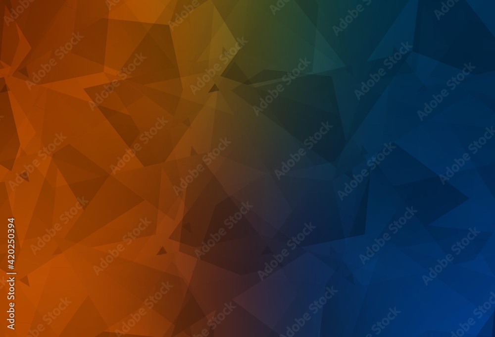 Fototapeta premium Dark Blue, Yellow vector background with abstract polygonals.