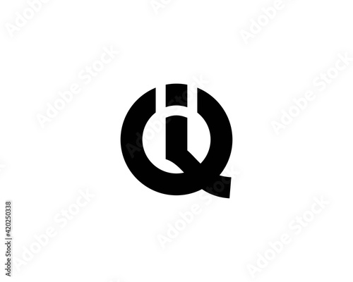 qi iq letter logo design vector template