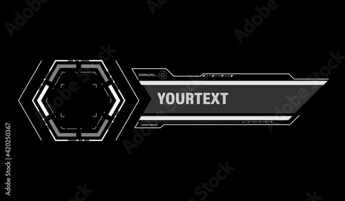 Futuristic lower third. Sci-fi design template for channel, news, information call box bars and modern digital info boxes.