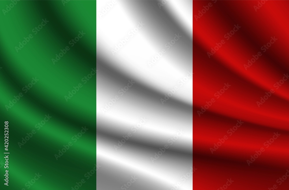 Italian Flag Vector Closeup Illustration