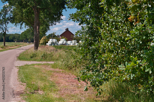 landscape from an old road with a house in Weert the Netherlands
