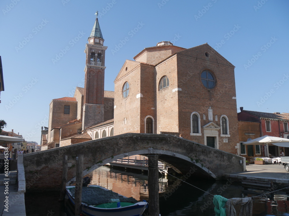 Chioggia, San Giacomo Basilica along Canal Vena and its bridges
