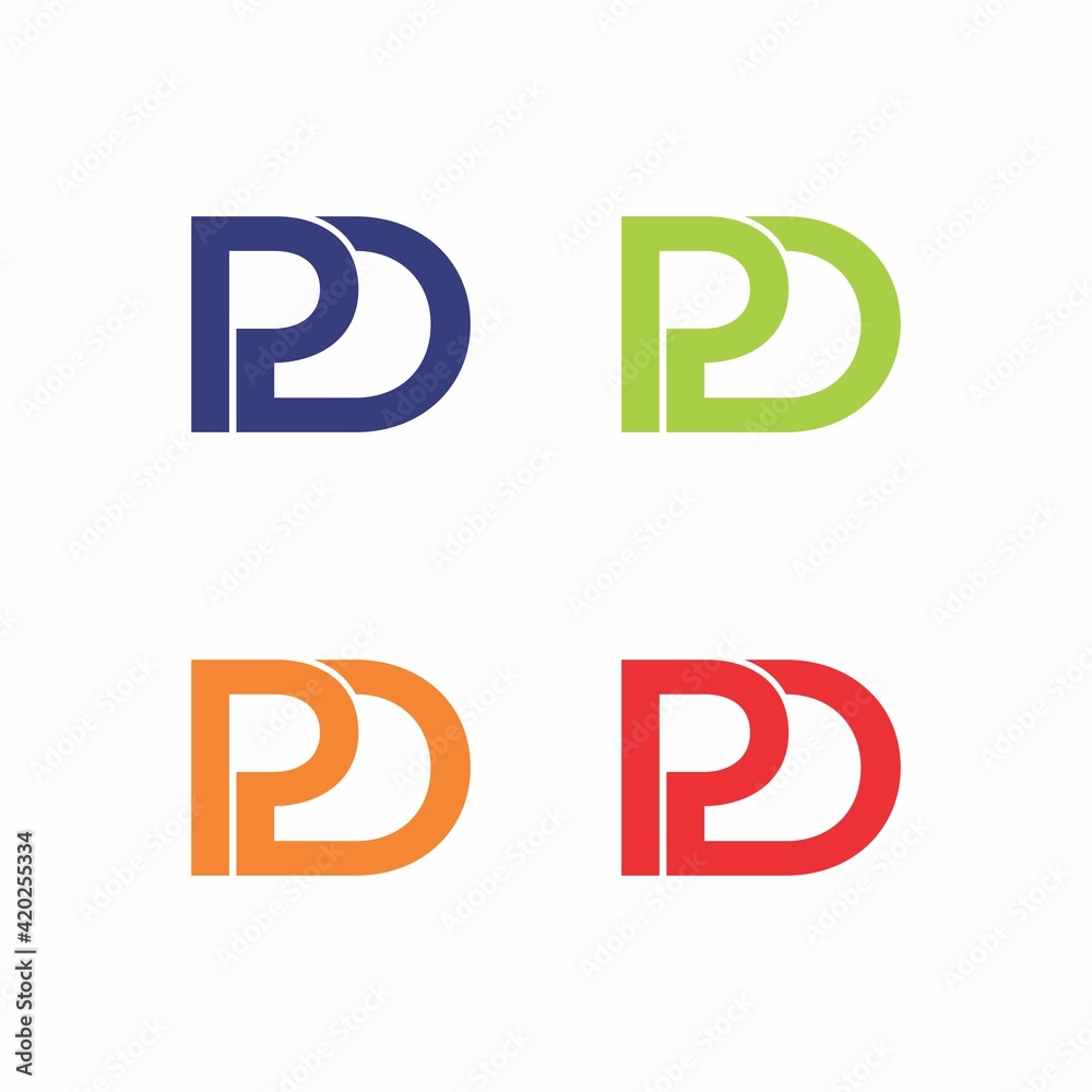 Abstract Letters PD Logo Vector 001