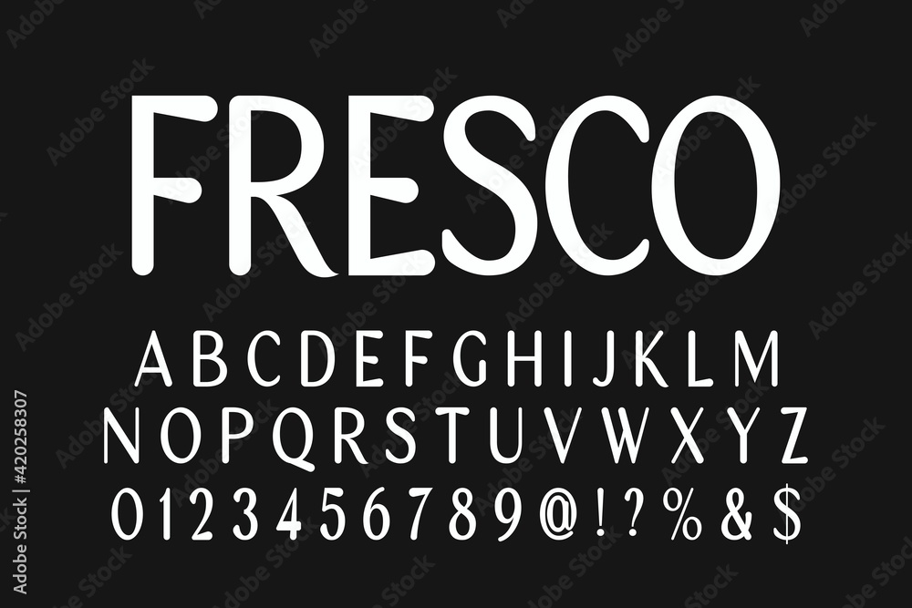 vintage font, dark black background, vector alphabet, letters and numbers