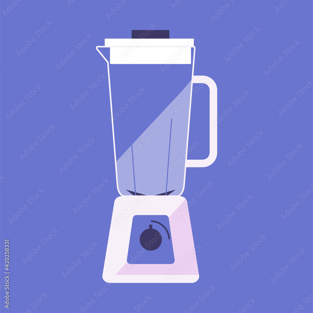 Blender icon on blue background. Tool for cooking.Vector illustration in flat style. Blender icon on blue background. Tool for cooking.Vector illustration in flat style.